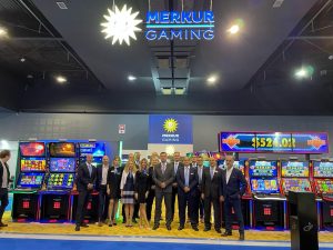 Serbia – Merkur shows Allegro Trio slant top cabinet at Future Gaming Belgrade