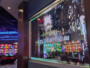 JCM's CLEAR signage in Golden Mesa Casino