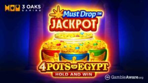 スリー・オークス・ゲーミング、マスト・ドロップ・ジャックポット「フォー・ポッツ・オブ・エジプト」を発表