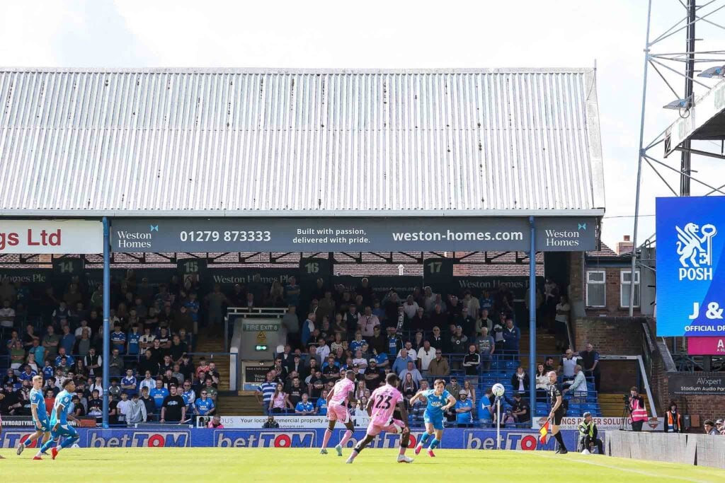 betTOM branding on Peterborough United’s LED boards during their win over Mansfield