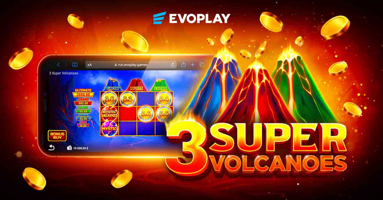Evoplayが新スロット「3 スーパー・ヴォルケーノズ」をリリース