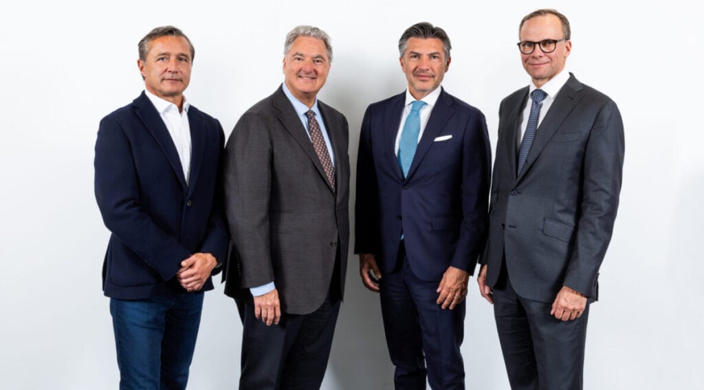 Martin Škopek, CEO, Erwin van Lambaart, CEO, Robert Zadrazil, Chairman of the Supervisory Board and Andreas Bierwirth, CEO and designated CEO