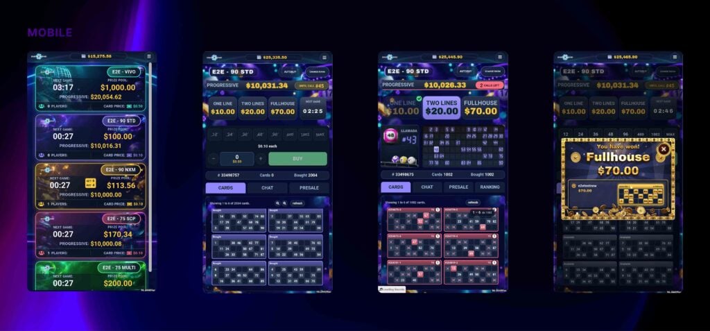 End2End's new Multiplayer Bingo user interface