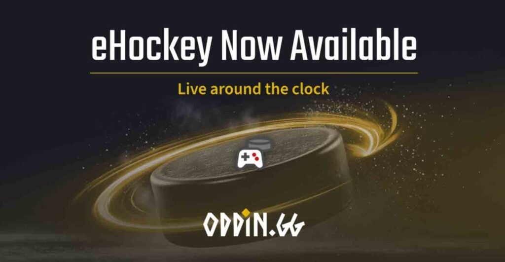 Oddin.gg has launched eHockey, a round-the-clock head-to-head ice hockey